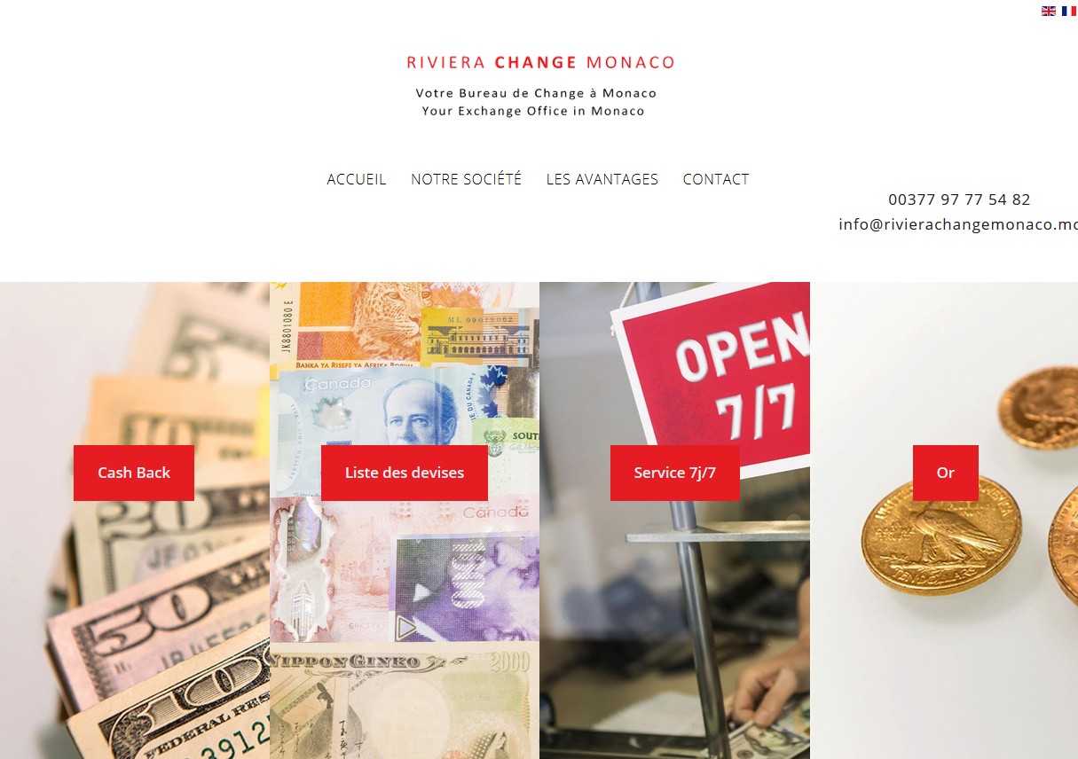 Conception d'un site Joomla! pour Riviera Change Monaco